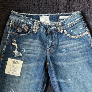 TAVERNITI SO brand new jeans Janis W28 distressed blue